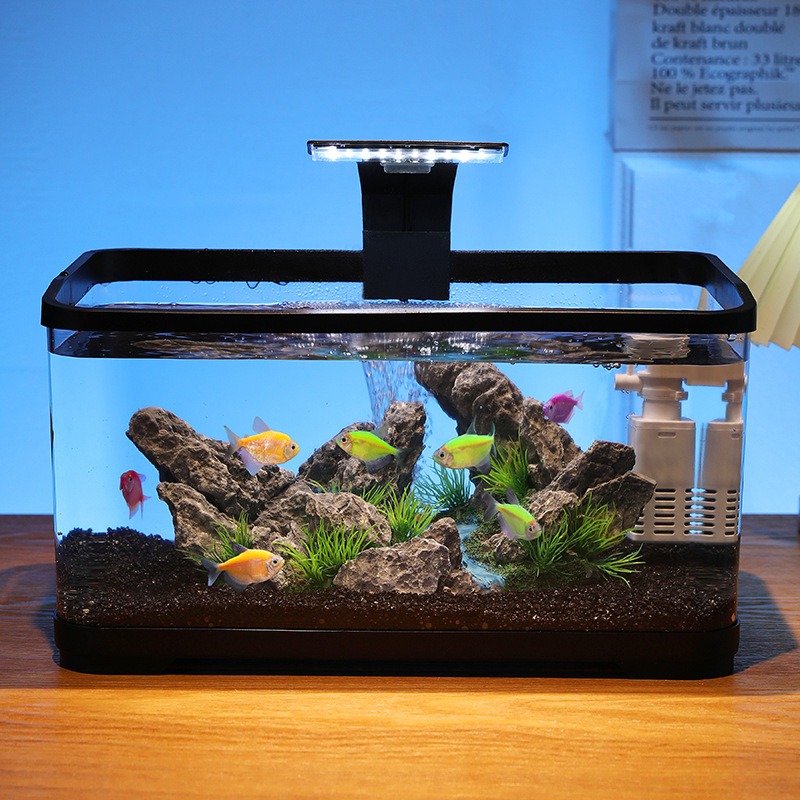 Fish Aquarium Home - Akuarium meja dengan filter sirkulasi, akuarium