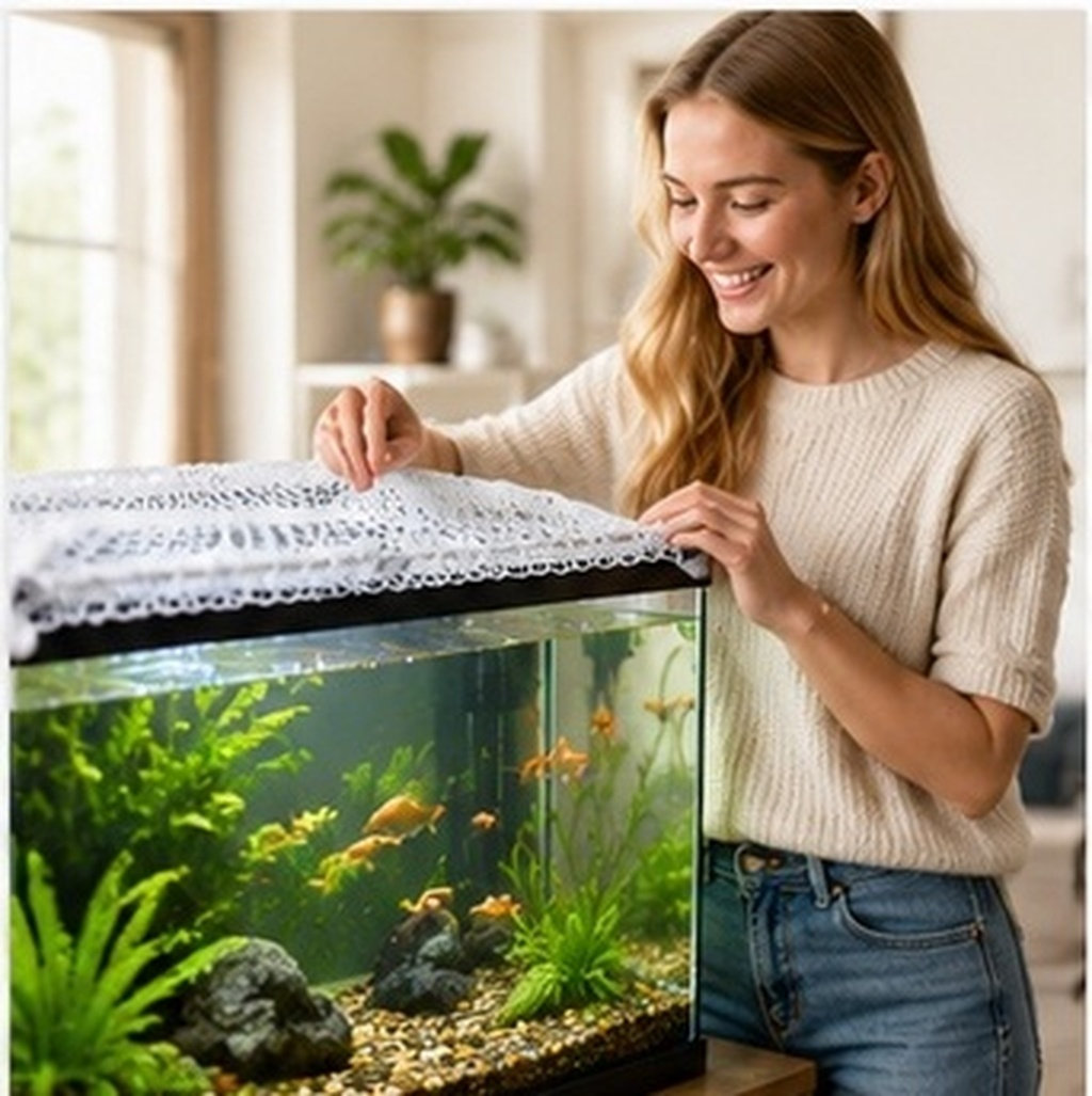 Aquarium Fish Keeping - Penutup Jaring Akuarium Nilon 40x20cm untuk