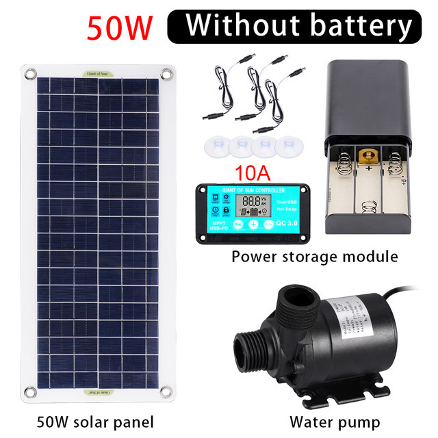 Set Pompa Air Tenaga Surya 50W - Aquarium Pump ulasan dan harga