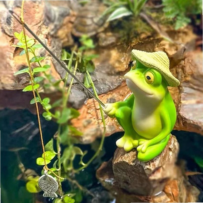 Patung Katak Payung Kreatif un - Fish Aquarium Home ulasan dan harga